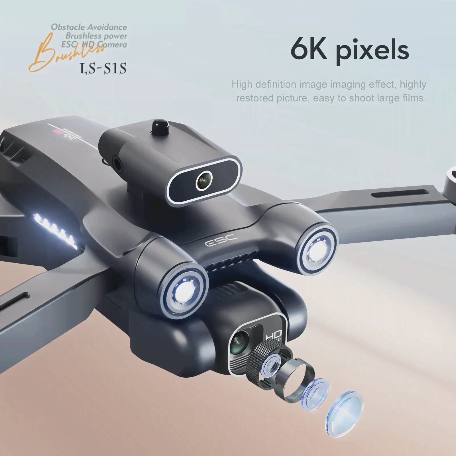 Мини-Дрон LS-S1S, Радиоуправляемый Дрон с камерой 6K 4K, Квадрокоптер, FPV, Wifi, бесщеточный мотор, Профессиональный Вертолет, игрушки с дистанционным управлением