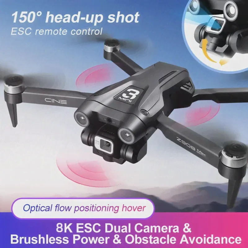 2024 Z908 Max Drone 8K Профессиональная двойная камера GPS WIFIi FPV Бесщеточный двигатель Вертолет для обхода препятствий Rc Квадрокоптер Игрушки